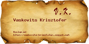 Vaskovits Krisztofer névjegykártya