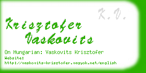 krisztofer vaskovits business card